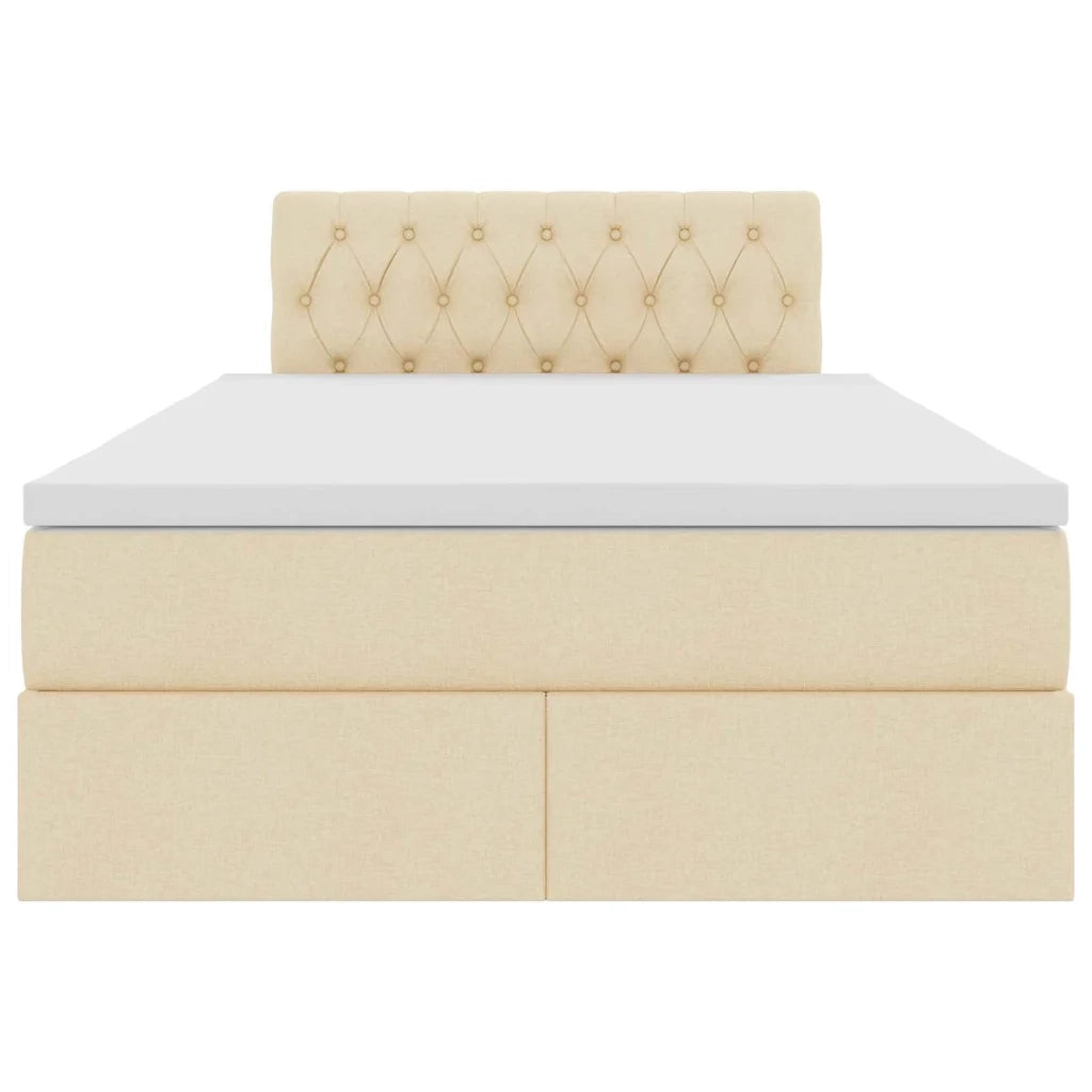 Letto con contenitore e materasso Crema 120 x 200 cm