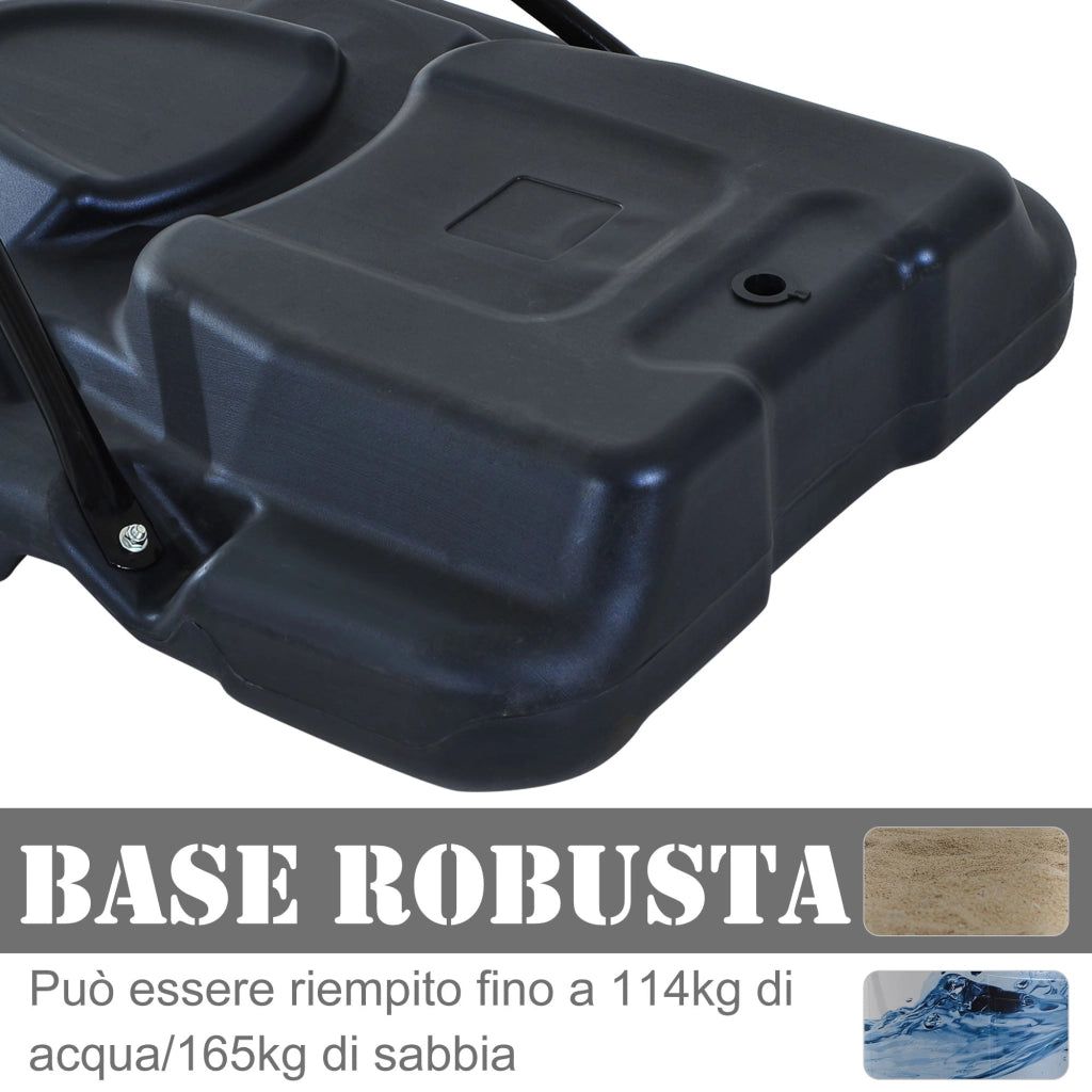 Canestro da Basket da Esterno con Supporto e Altezza Regolabile in Acciaio
