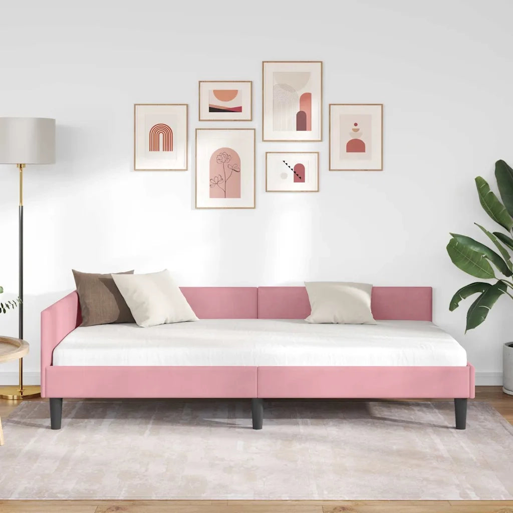 Cornice del letto ad angolo con testiera Rosa 90 cm x 190 cm