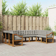 Set di divani da esterno 9 pcs Grigio Naturale e Chiaro 3369058