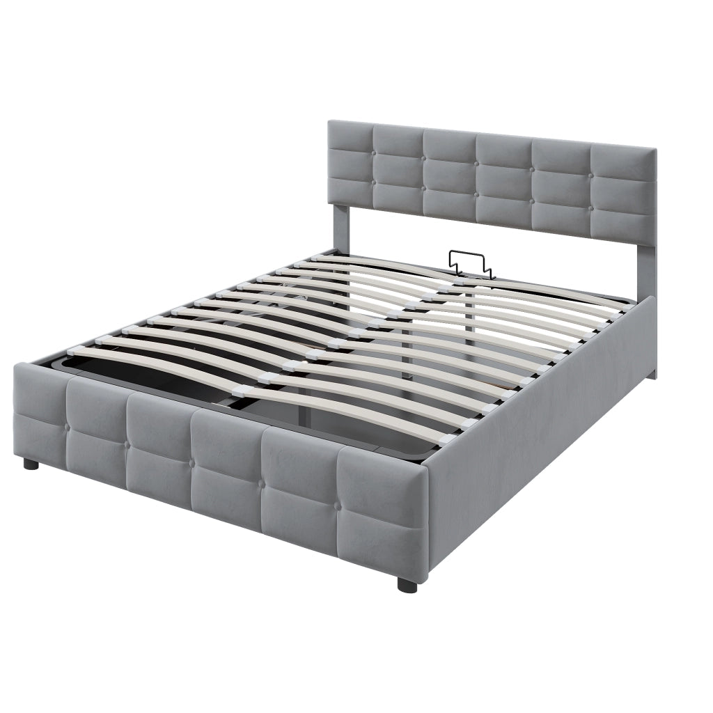 letto imbottito velluto olandese grigio 180 x 200 cm