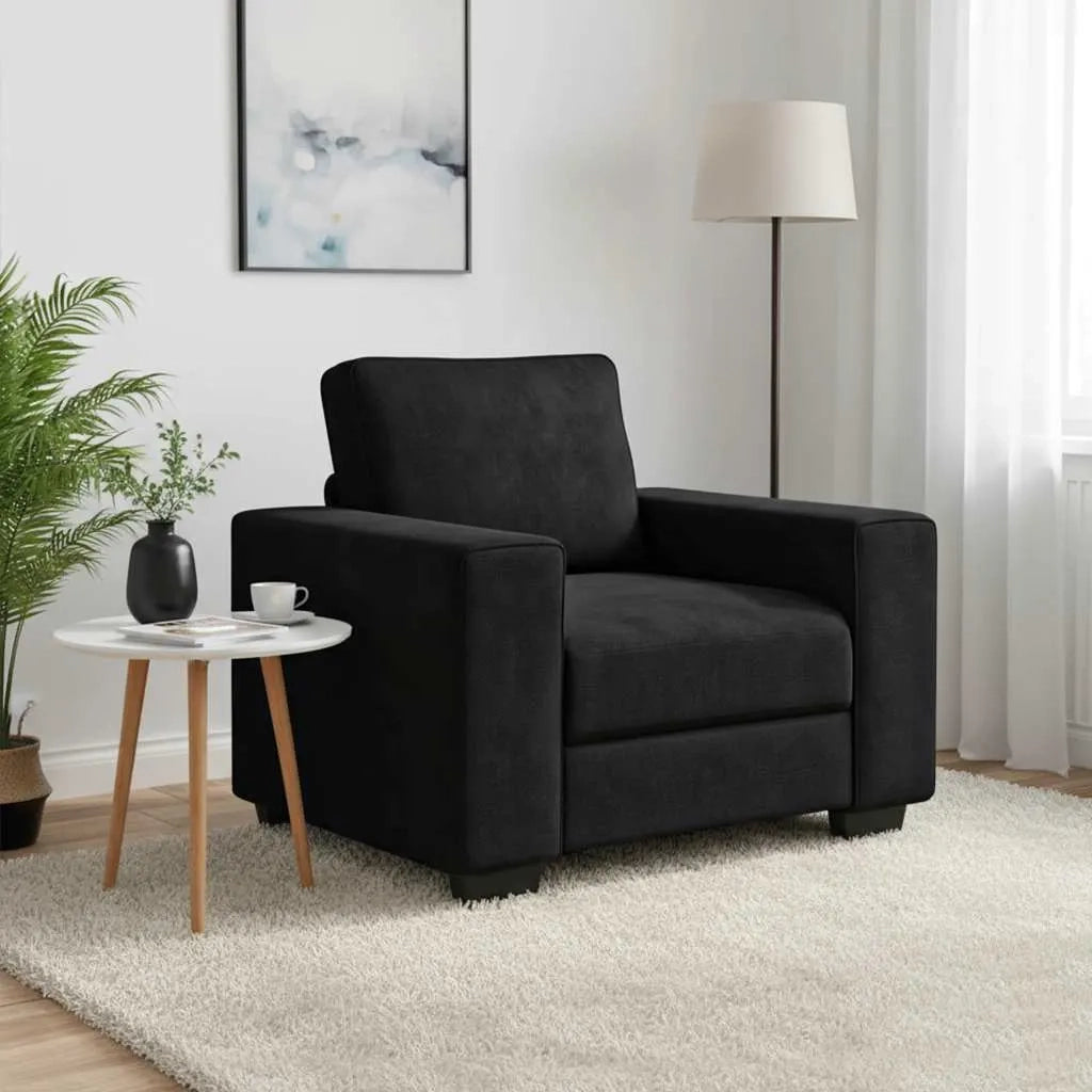 Divano Sedia Nero 100x77x82 cm Velluto 4105252