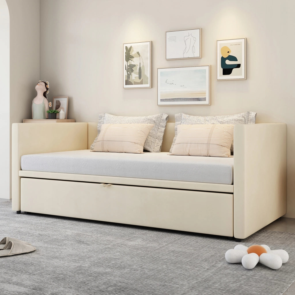 Letto a scomparsa imbottito - Xylo - 90x180x200 - Beige