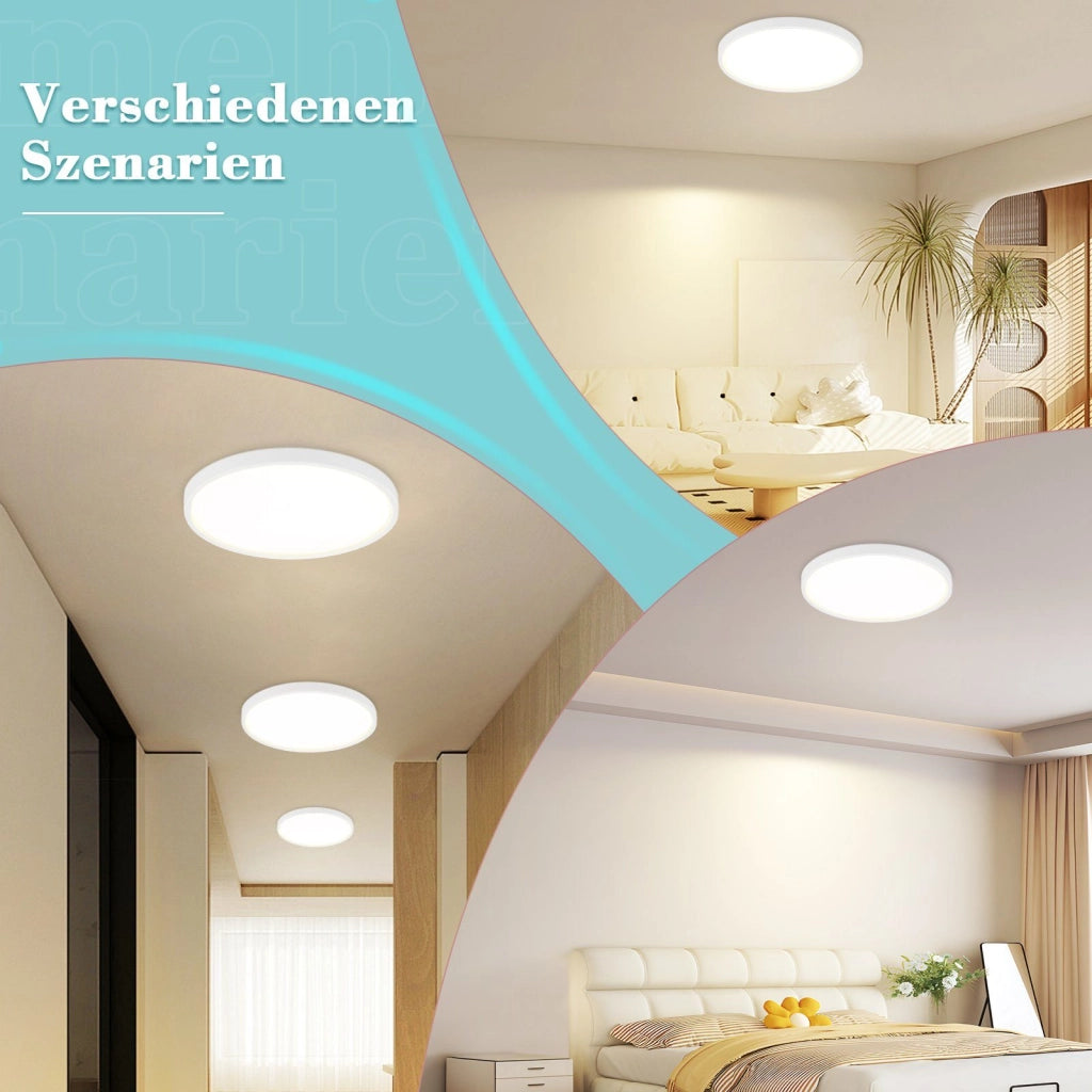 ZMH Lampada da soffitto LED rotonda moderna 24W bianca per interni - Illuminazione a risparmio energetico