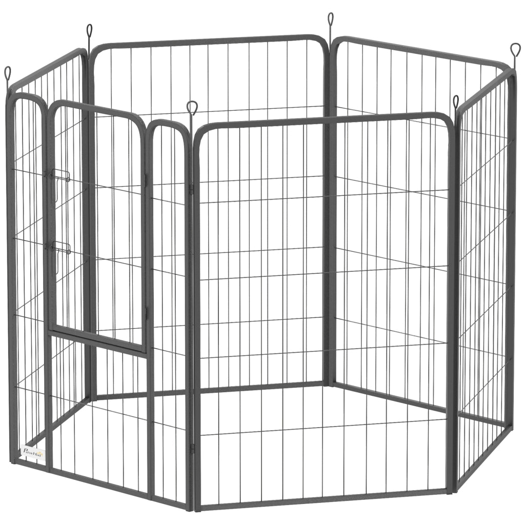 Recinto per Cani 6 Pannelli ¨C Zephmum ¨C Grigio 100x100x100 cm