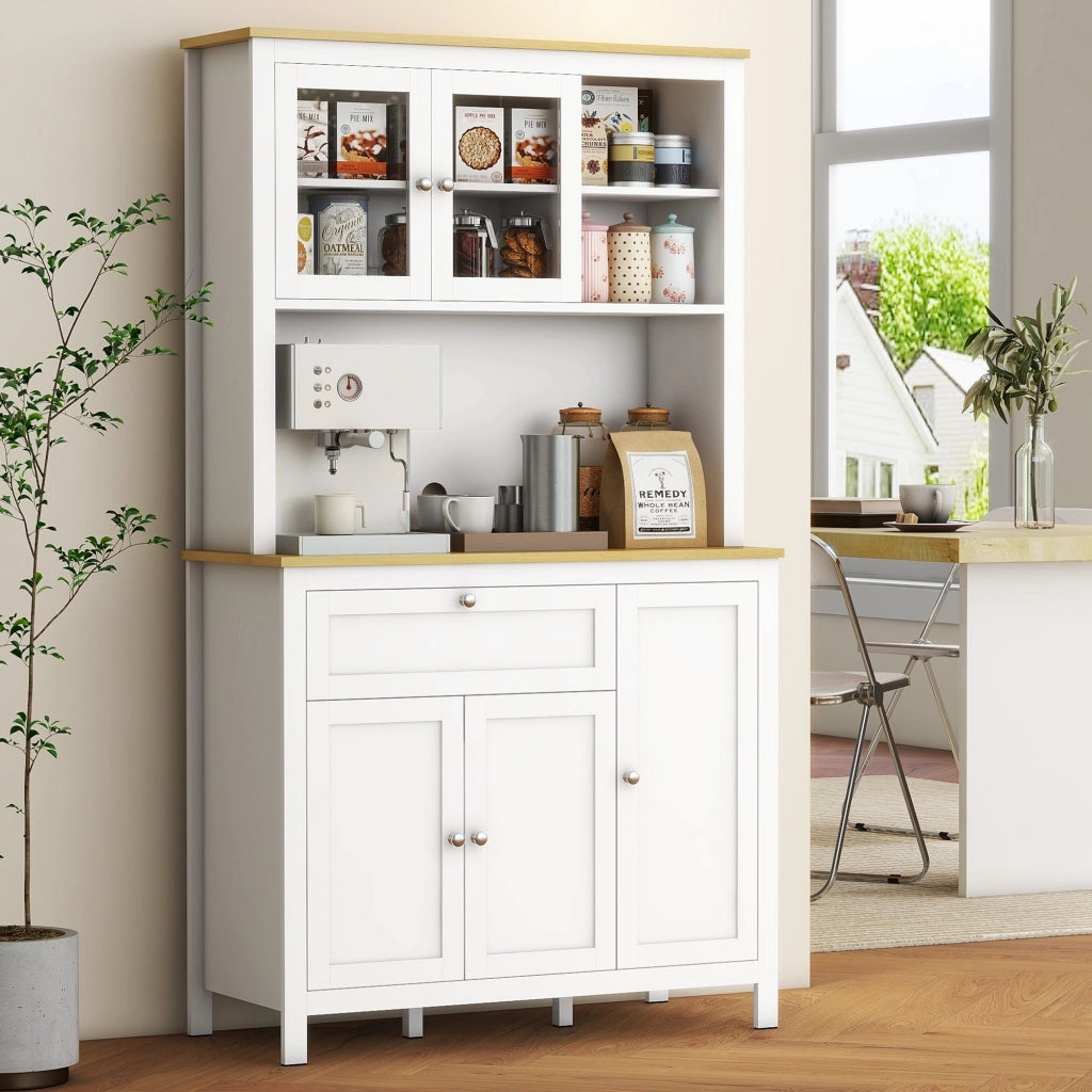 Armadio da Cucina con Cassetti e Ripiani ¨C zephmum ¨C Bianco 100x40x180 cm
