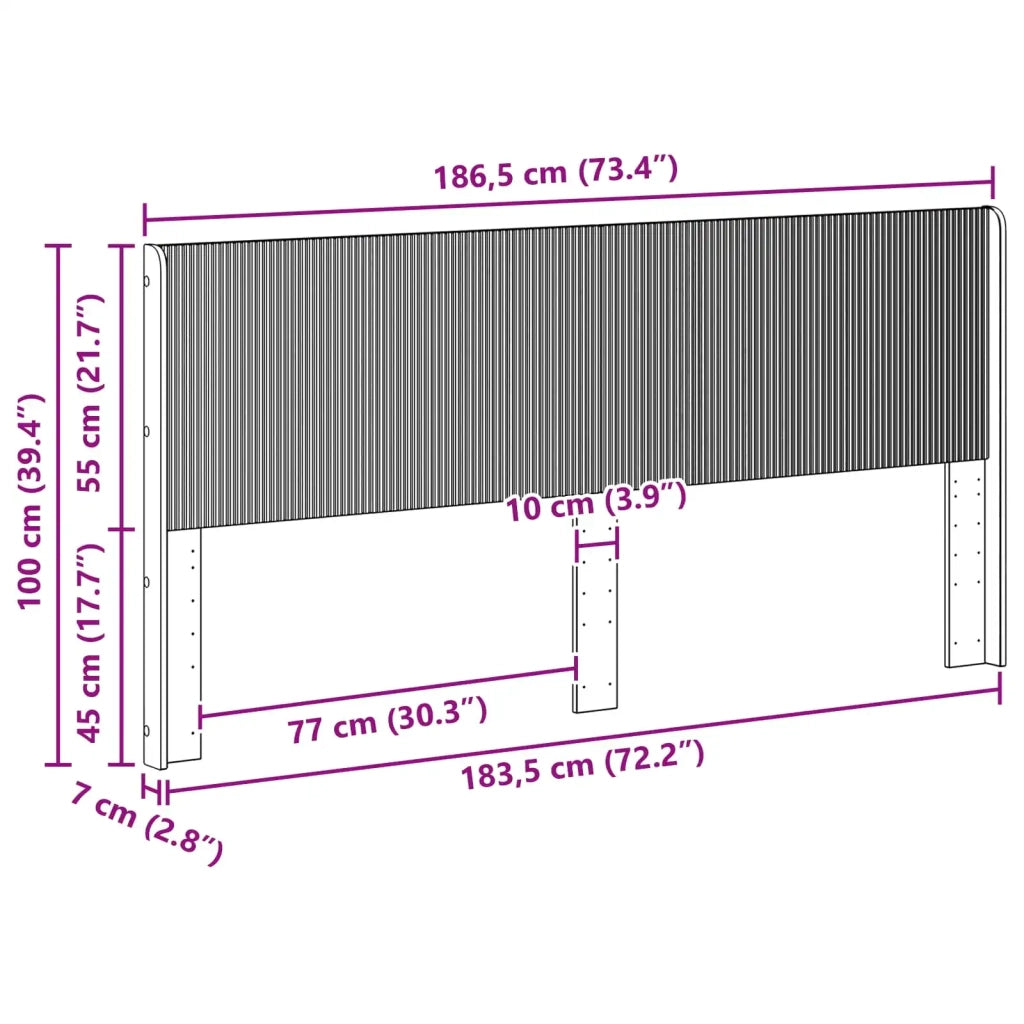 Testiera Letto Grigio Cemento Legno ingegnerizzato 889558