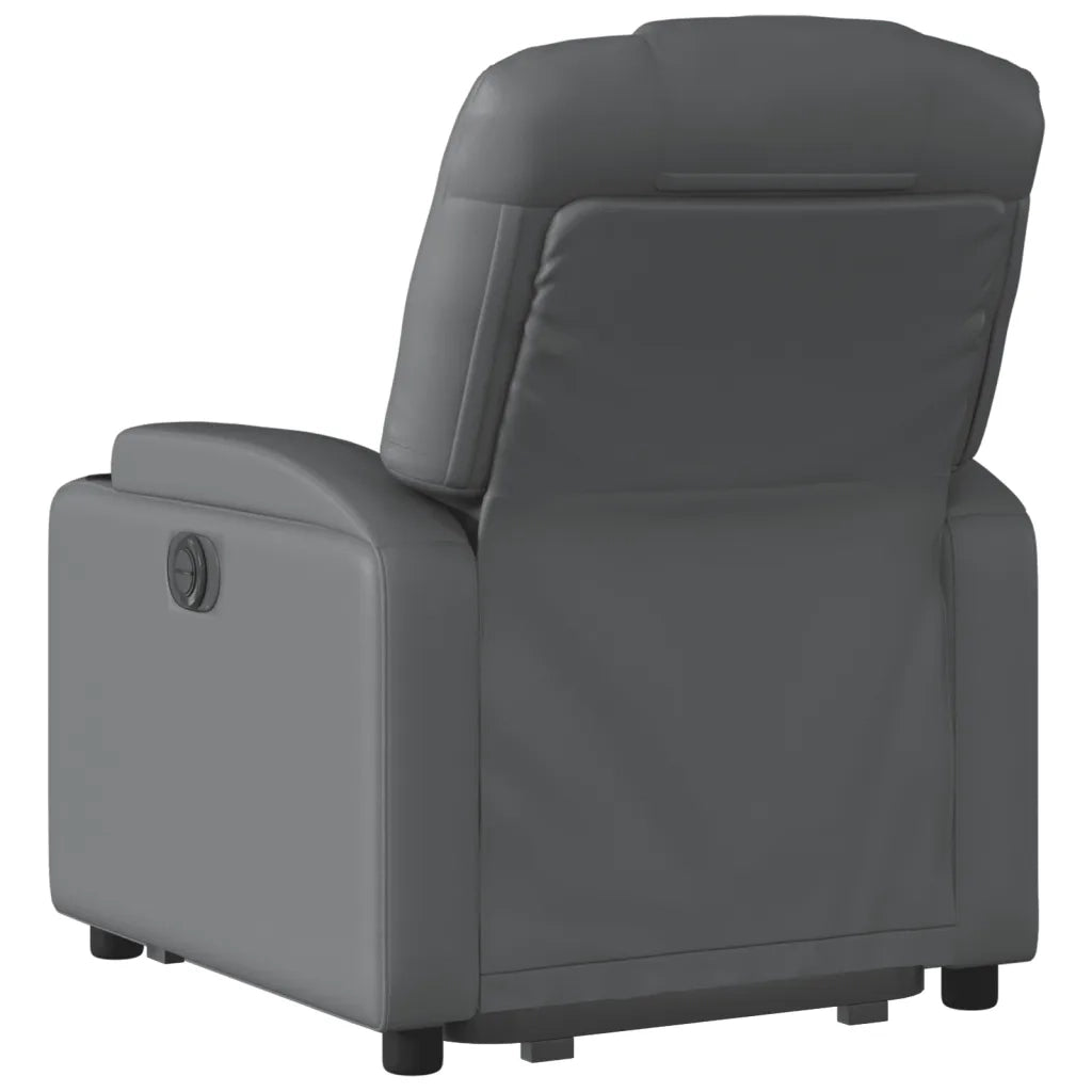 Poltrona Alzapersona Reclinabile Grigio in Similpelle 3204447