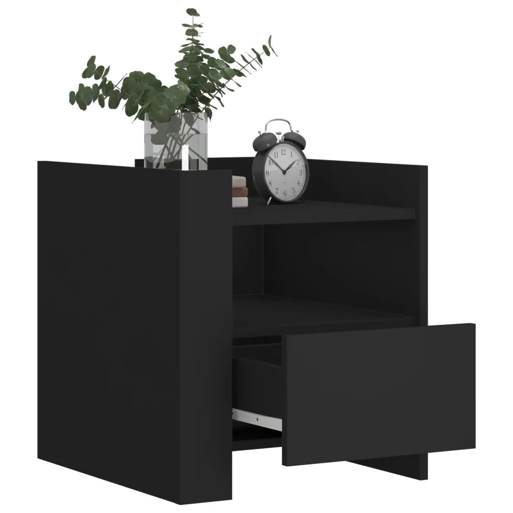 Comodino Nero 45x50x50 cm in Truciolato 848277