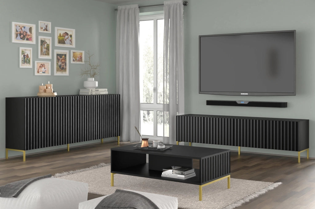 CREDENZA WAVE TV STAND 200 4D NERO OPACO