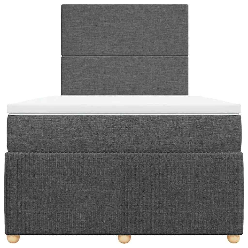Giroletto a Molle con Materasso Grigio Scuro 120x200 cm Tessuto 3292017