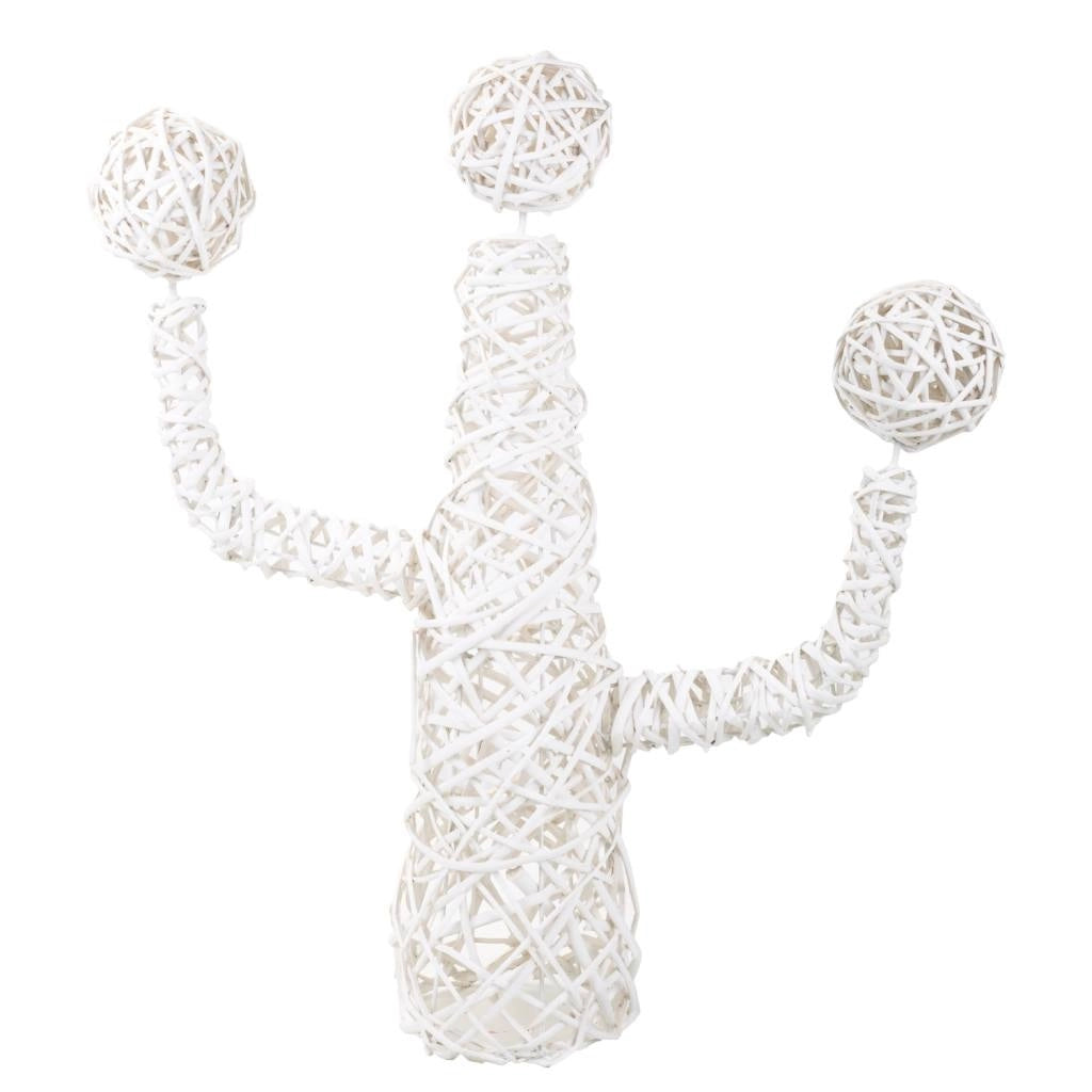 Decoro midollino bianco cactus 28x28x65h cm