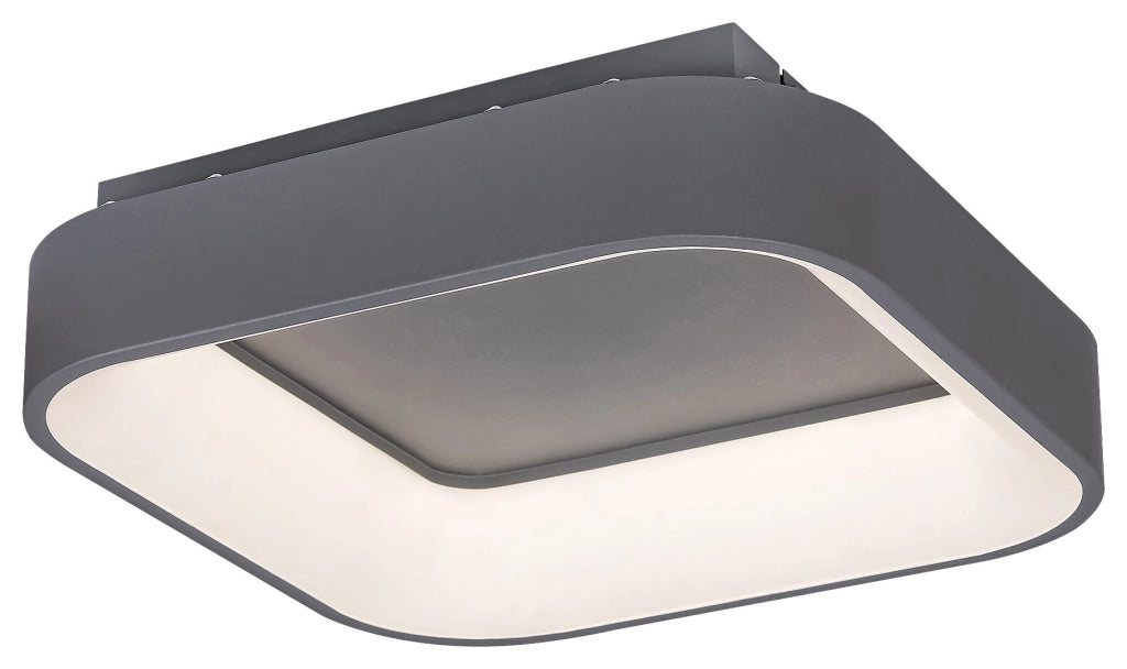 Plafoniera LED quadrata con telecomando 45cm 28W grigia