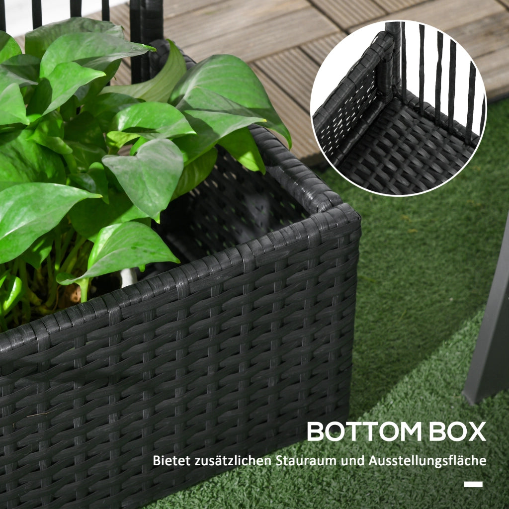 Fioriera con Spalier ¨C Xylo ¨C Polyrattan Nero 103x29x103 cm