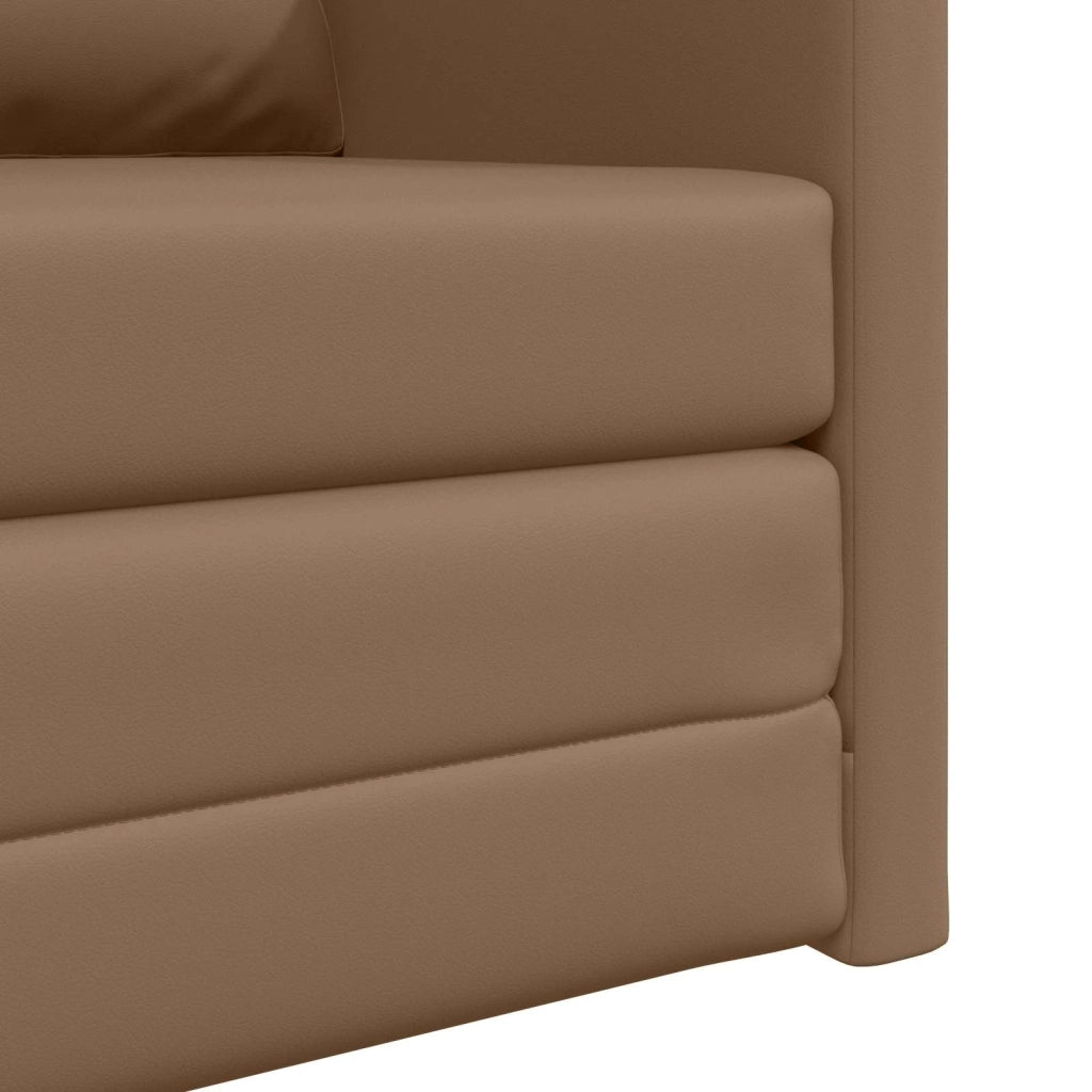 Divano letto | Sof¨¤ letto | Letto singolo 60cm Cappuccino Pelle Artificiale