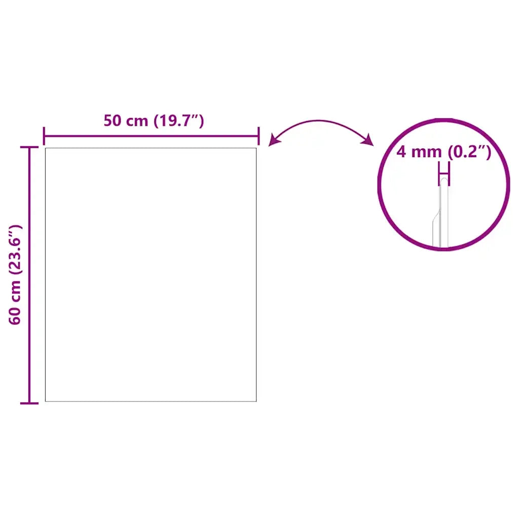 Specchio da parete Rettangolare 50 x 60 cm vetro temperato 42023026