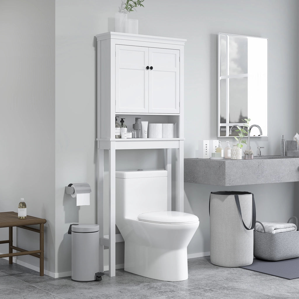 Mobiletto Sospeso Bagno con Ripiano ¨C Minimal ¨C Bianco 70x20x175 cm