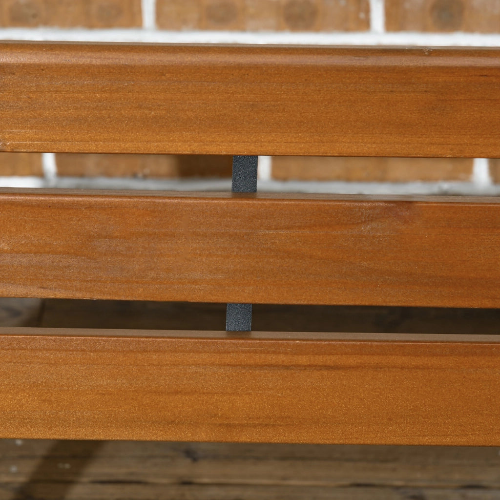 Panchina da giardino 2 posti ¨C zephmum ¨C alluminio e legno, 120x57x70 cm
