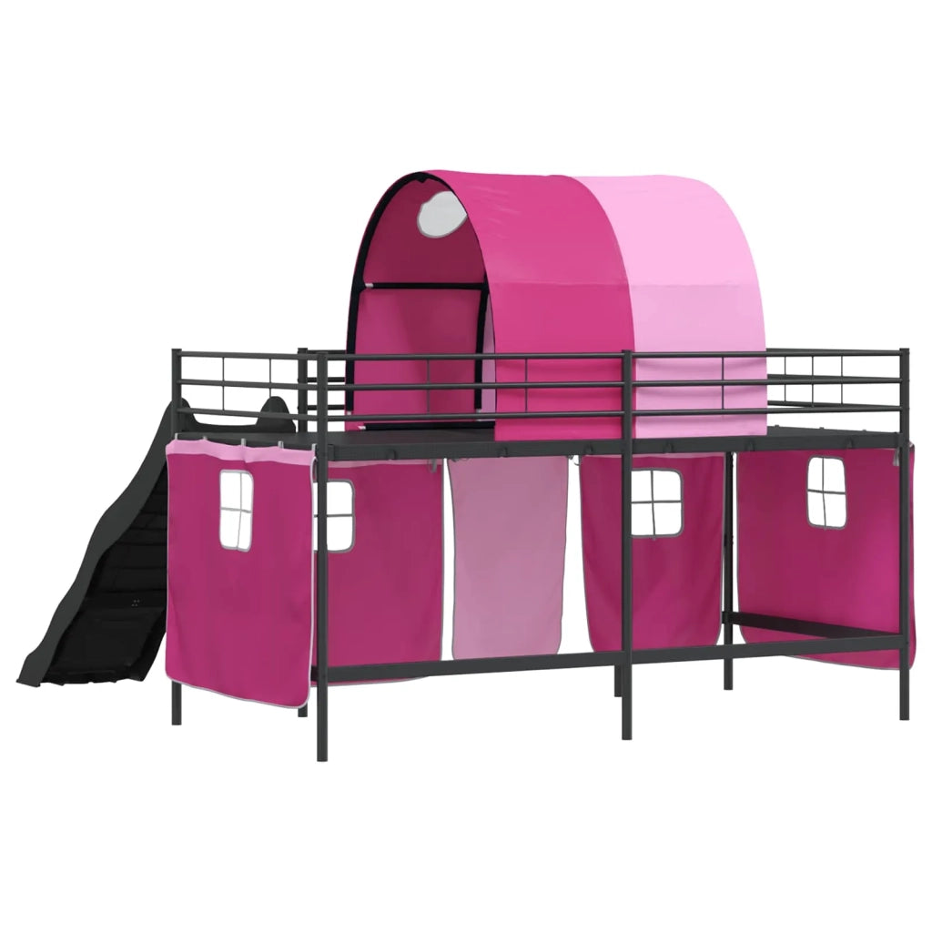 Struttura del letto loft per bambini Nero e rosa 100 x 200 cm 42020848