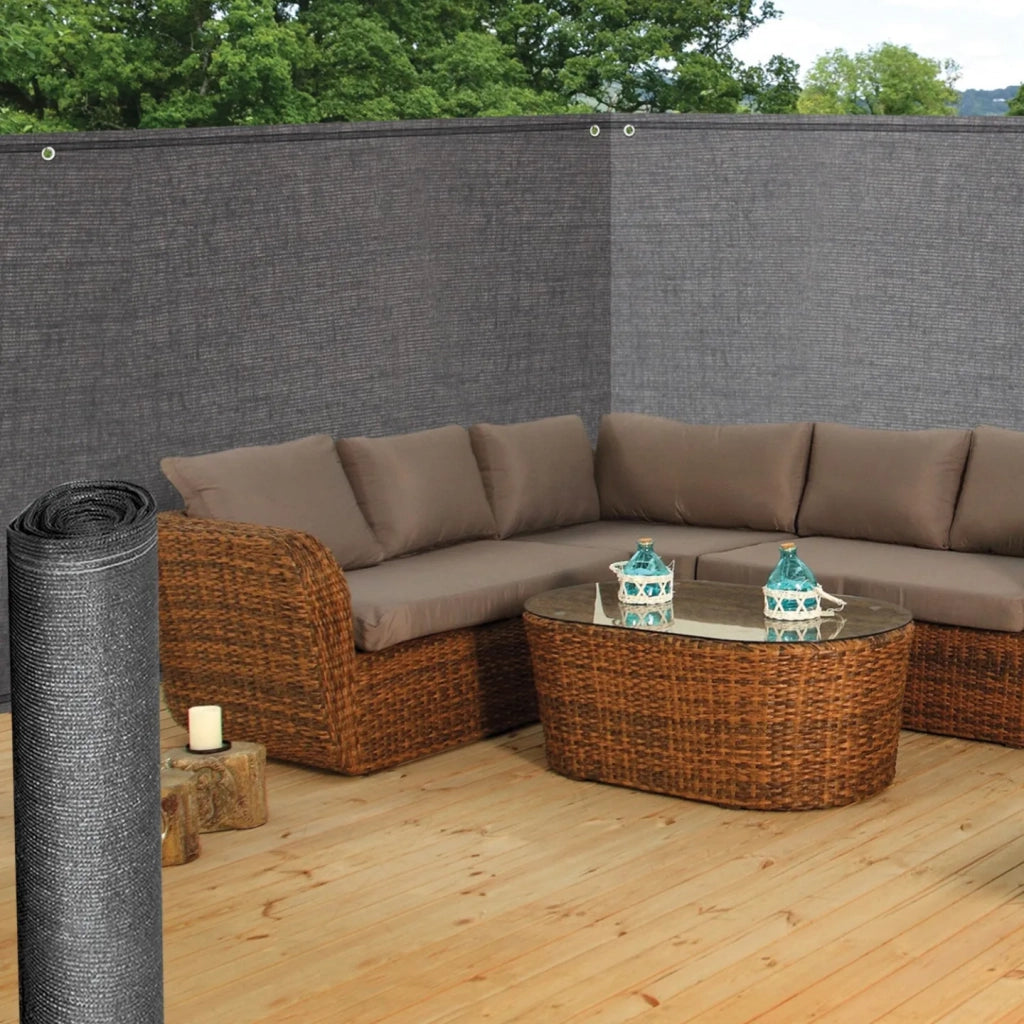 IDMarket - Rete ombreggiante 1,8x10m, telo rotolo per recinzione giardino 300g/m², girgio