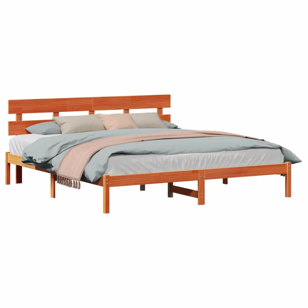 Letto matrimoniale | Letto per adulti | Struttura del letto Marrone 180 x 200 cm Legno massello di pino