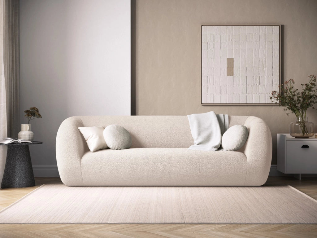 Cosmopolitan Design - Divano "Essen" 3 posti in bouclé beige 