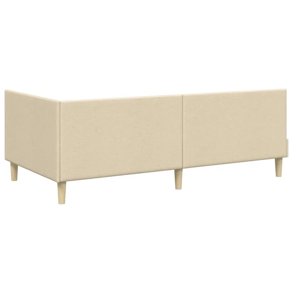 Cornice del letto ad angolo con testiera Crema 100 cm x 200 cm 42016203