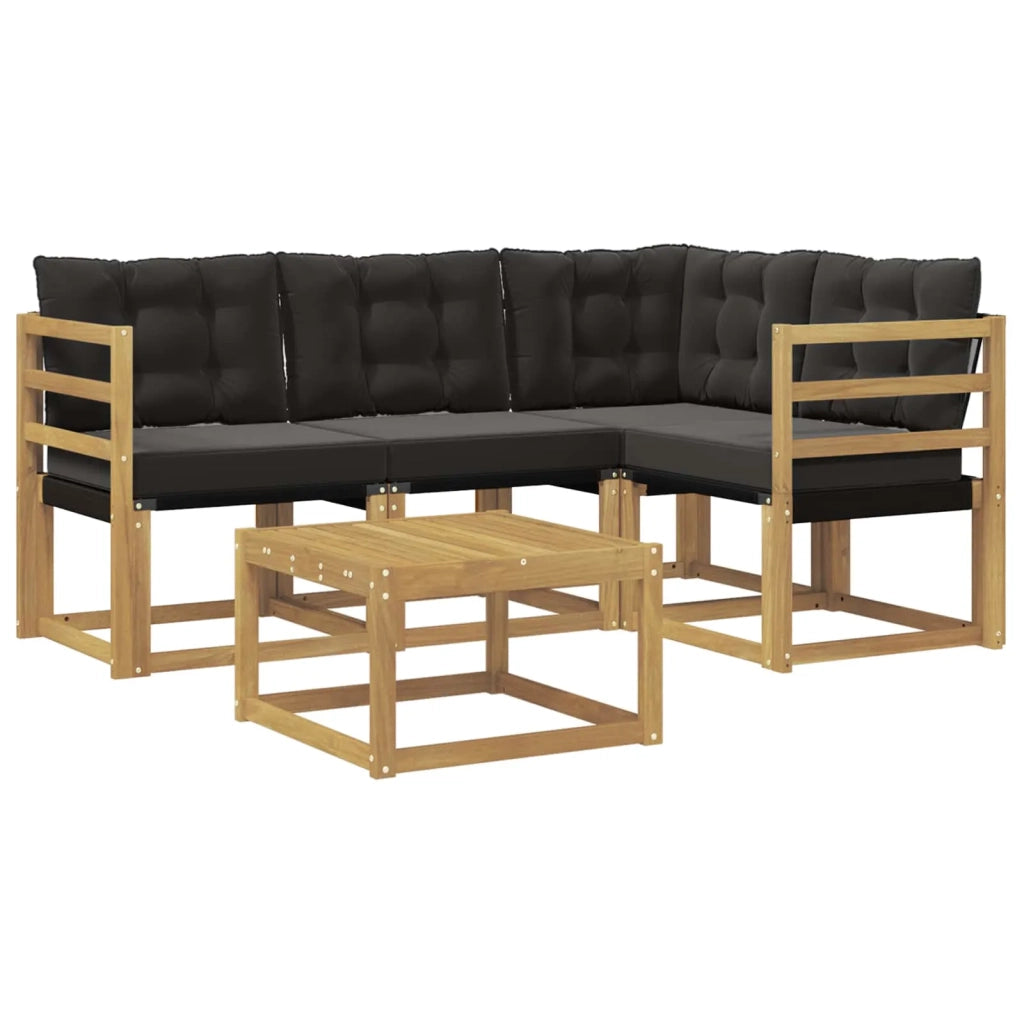 Set di divani da esterno 5 pz Bianco e Nero 3389442