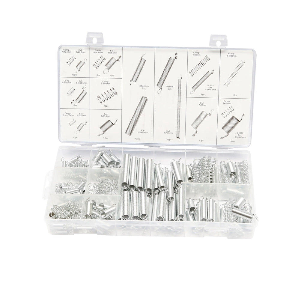 Set di 200 molle di trazione e compressione.