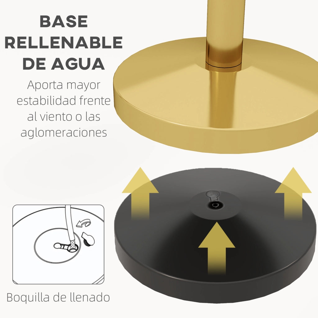 Separatori per ambienti ¨C Minimal ¨C Acciaio inox con base dorata e corda rossa