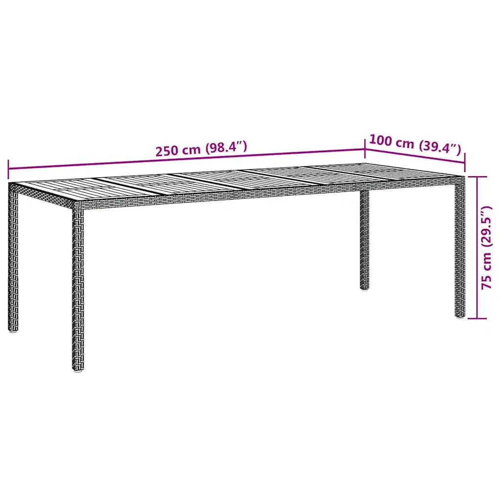 Tavolo da Giardino Nero polyrattan 362558