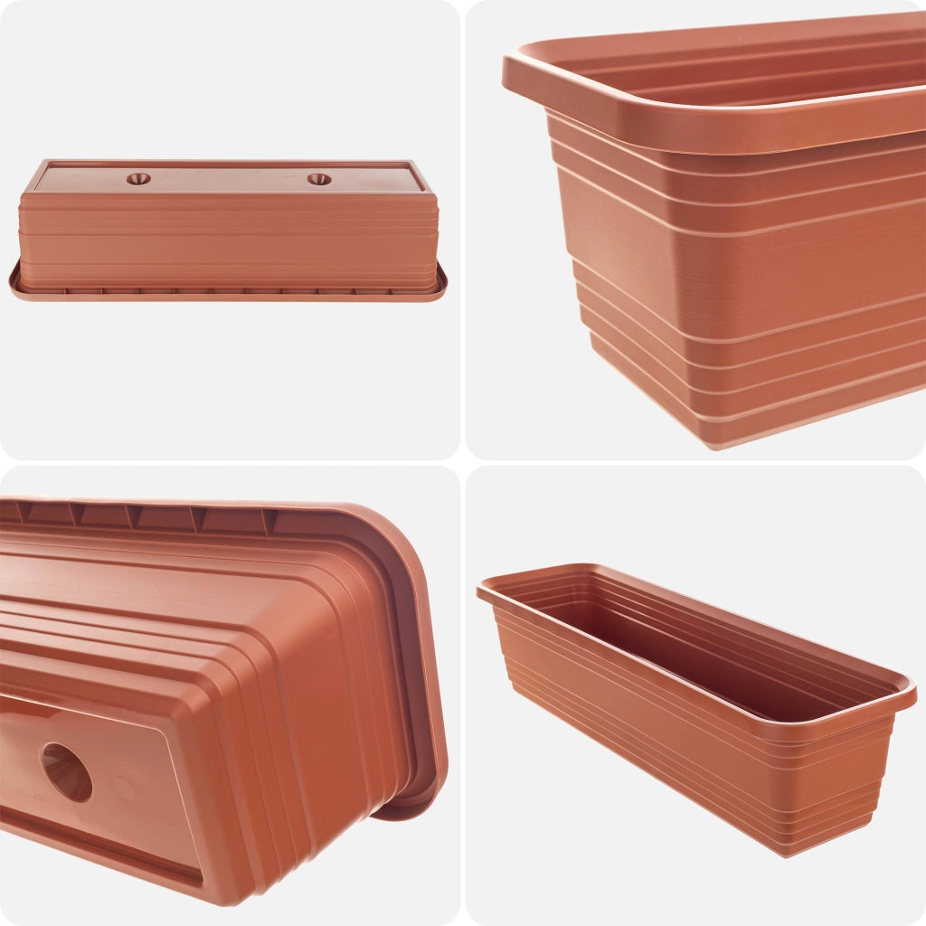 Vaso da fiori per balcone KADAX, 60 cm, rosso mattone.