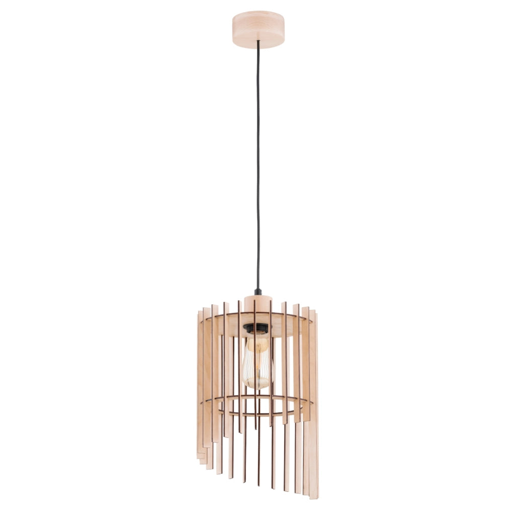 Lampada a sospensione SOLANA legno chiaro E27 Alfa