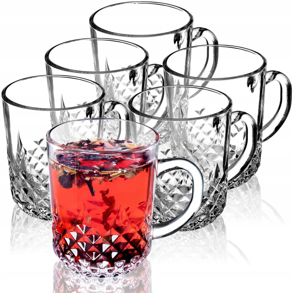 Set di 6 bicchieri da tè e caffè KADAX da 230 ml con manico.