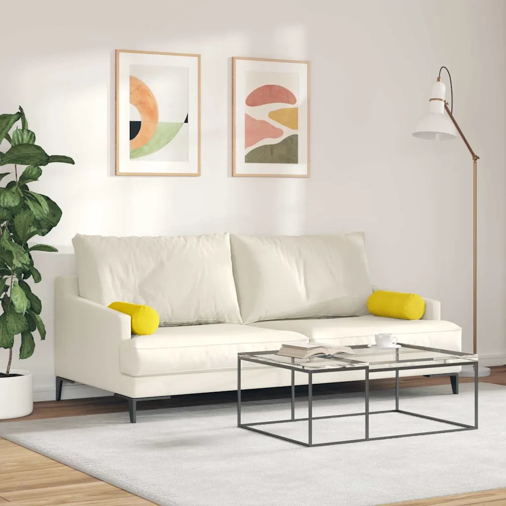 Cuscini a rullo 2 pcs Giallo Ø 15 x 40 cm Tessuto in Cords 42014292