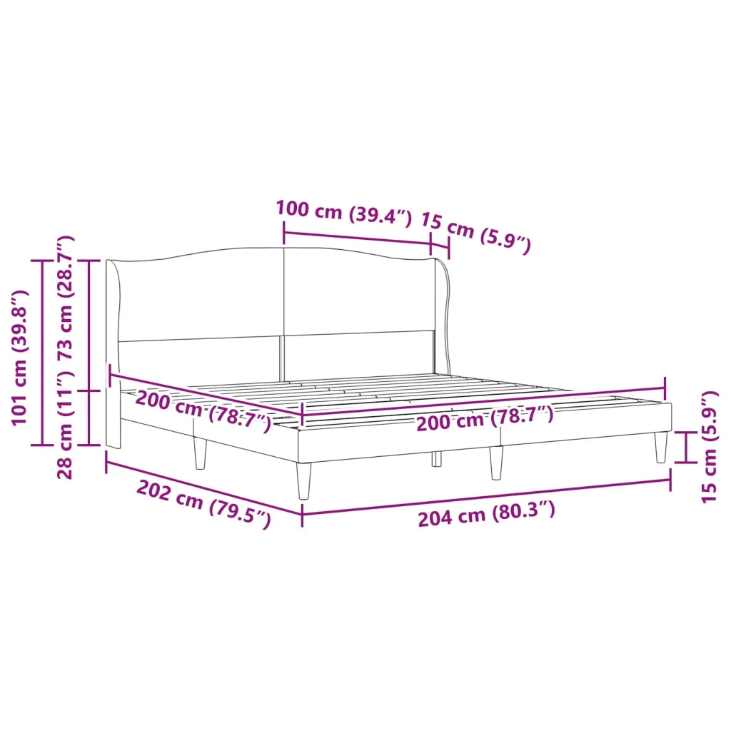 Letto matrimoniale | Letto per adulti | Struttura del letto con testiera Blu 200 x 200 cm Velluto
