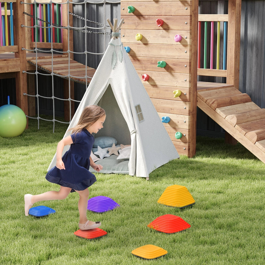 Set 6 Pietre Equilibrio per Bambini ¨C Xylo ¨C Plastica Colorata Antiscivolo