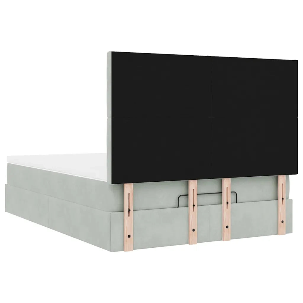 Struttura Letto Pouf con Materassi 140x190 cm Velluto 3313613