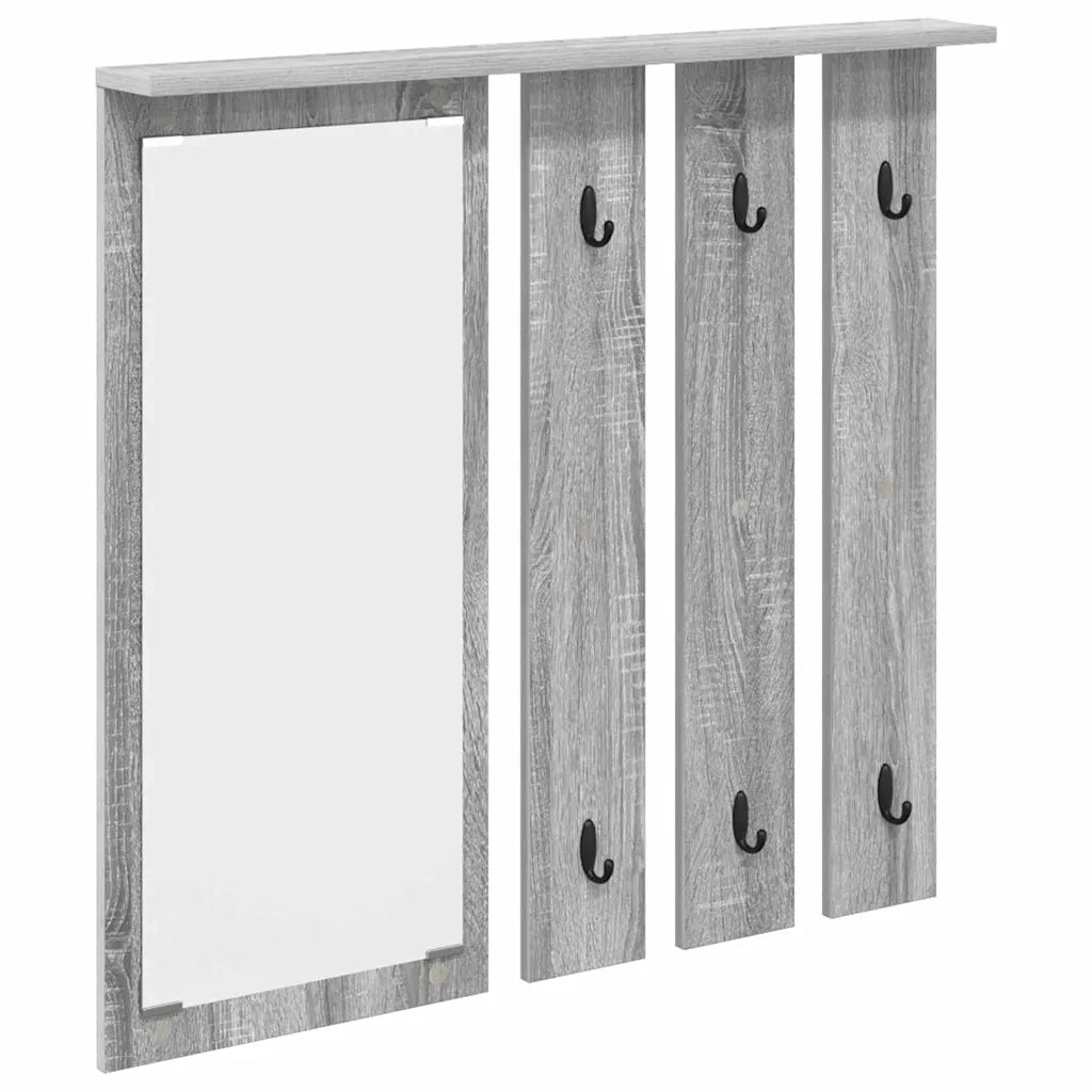 Appendiabiti a muro con specchio Grigio sonoma 84 x 10 x 80 cm 874496