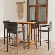Set Bar da Giardino 5 pz Grigio 3067957