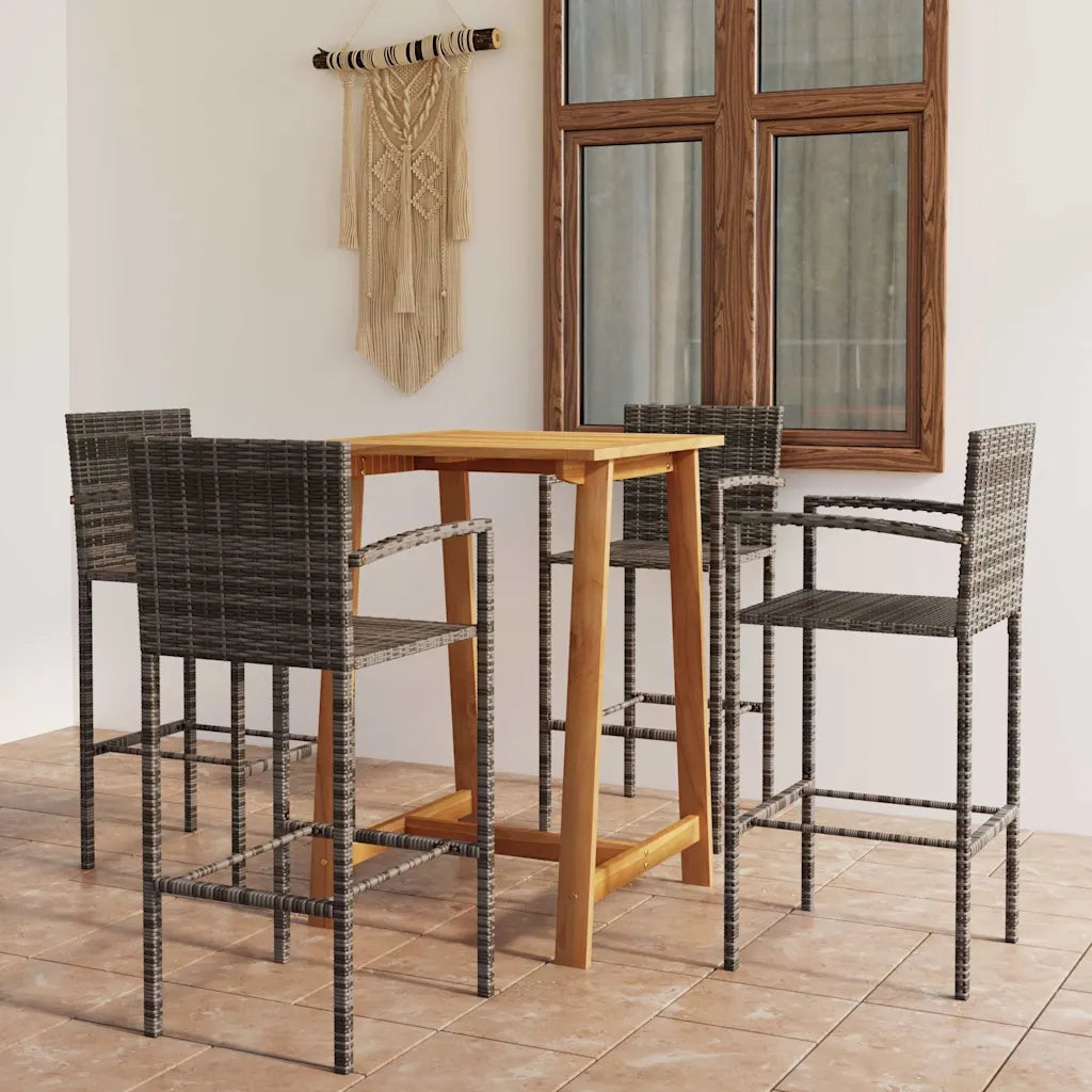Set Bar da Giardino 5 pz Grigio 3067957