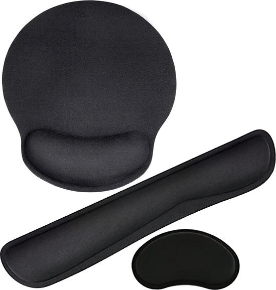 Palmsteun ergonomico, support per mouse e polso, tastiera con supporto per polso e mouse per computer, laptop, casa e ufficio, nero