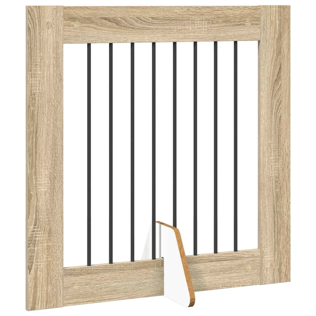 Cancello per cani pieghevole con supporti 4 pz Rovere Sonoma 892080