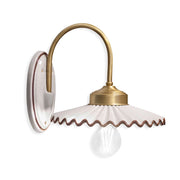 Applique Classica L&aposAquila Ottone E Ceramica Decorato Filo Marrone 1 Luce E27