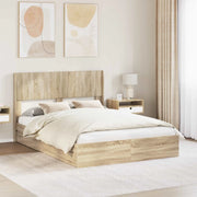 Struttura del letto con stoccaggio e testata Rovere Sonoma