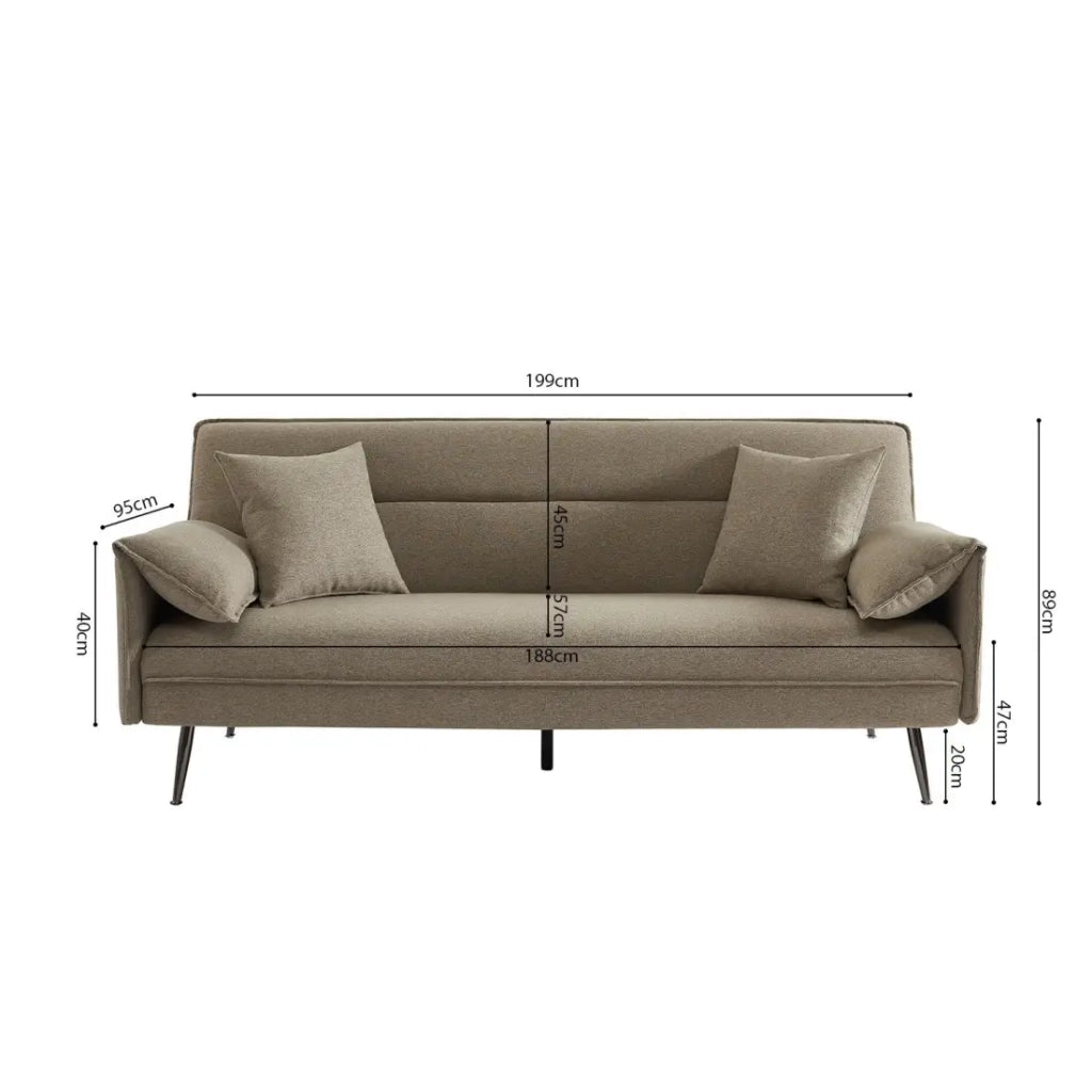 Divano 3 posti trasformabile SILAS – Beige chiaro – Design scandinavo elegante