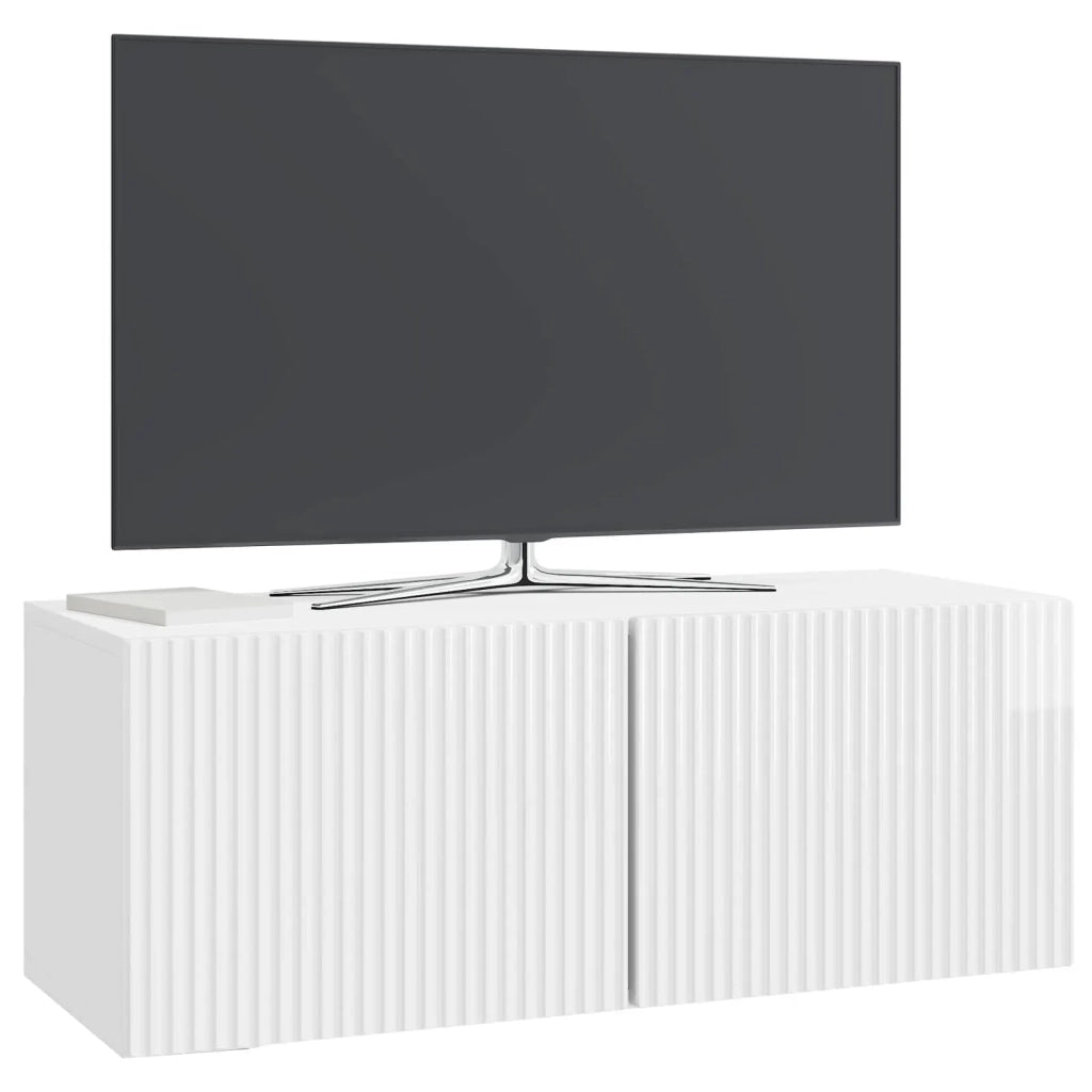 Mobile Porta TV da Muro-Credenza per TV sospesa Bianco Lucido 78,5 x 31 x 30 cm 942376