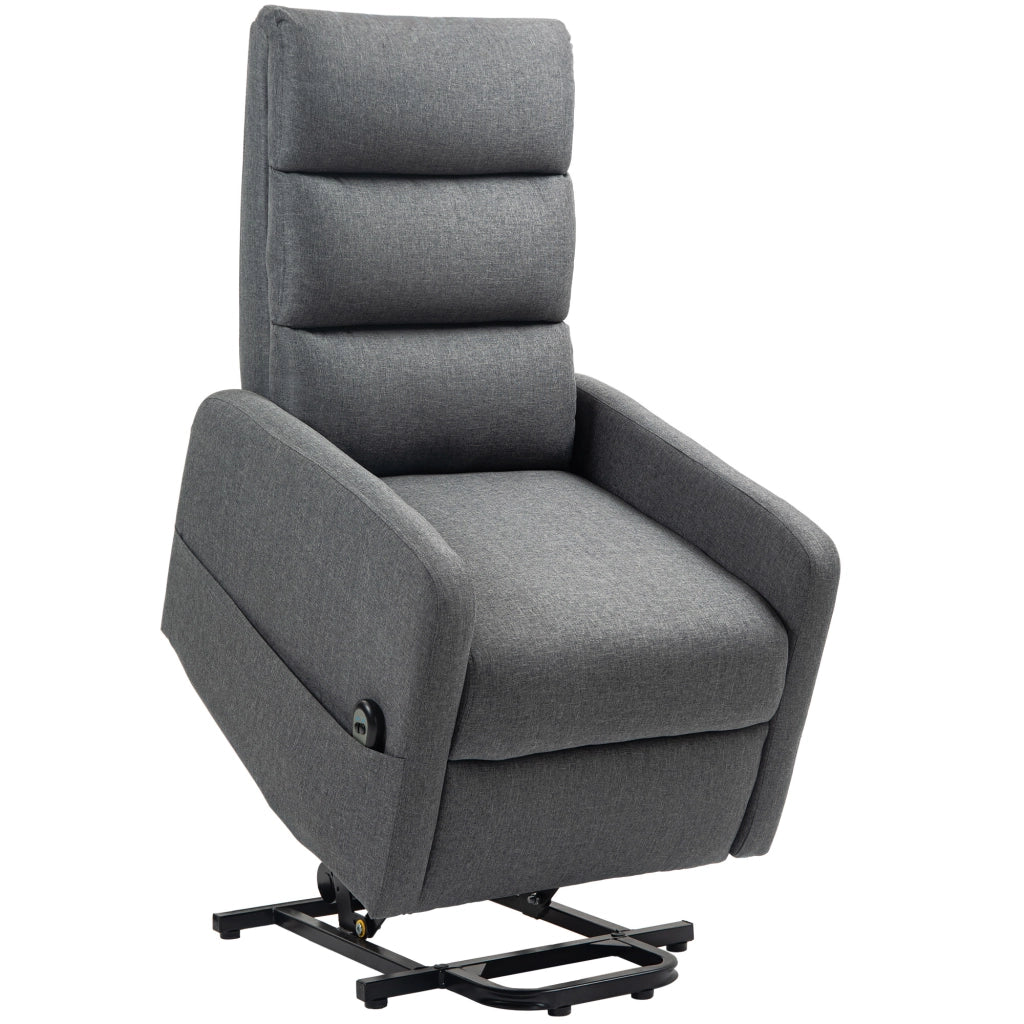 Poltrona relax elettrica alzapersona con telecomando ¨C Xylo ¨C tessuto grigio con tasca laterale