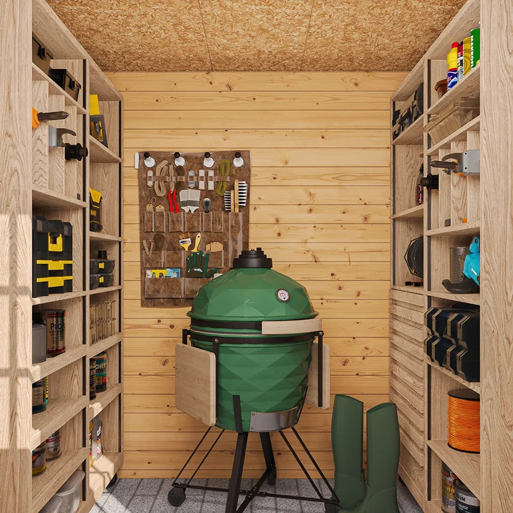 TIMBELA M309 Casetta da Giardino in Legno per Esterni - A200x204x204cm/3.53 m2