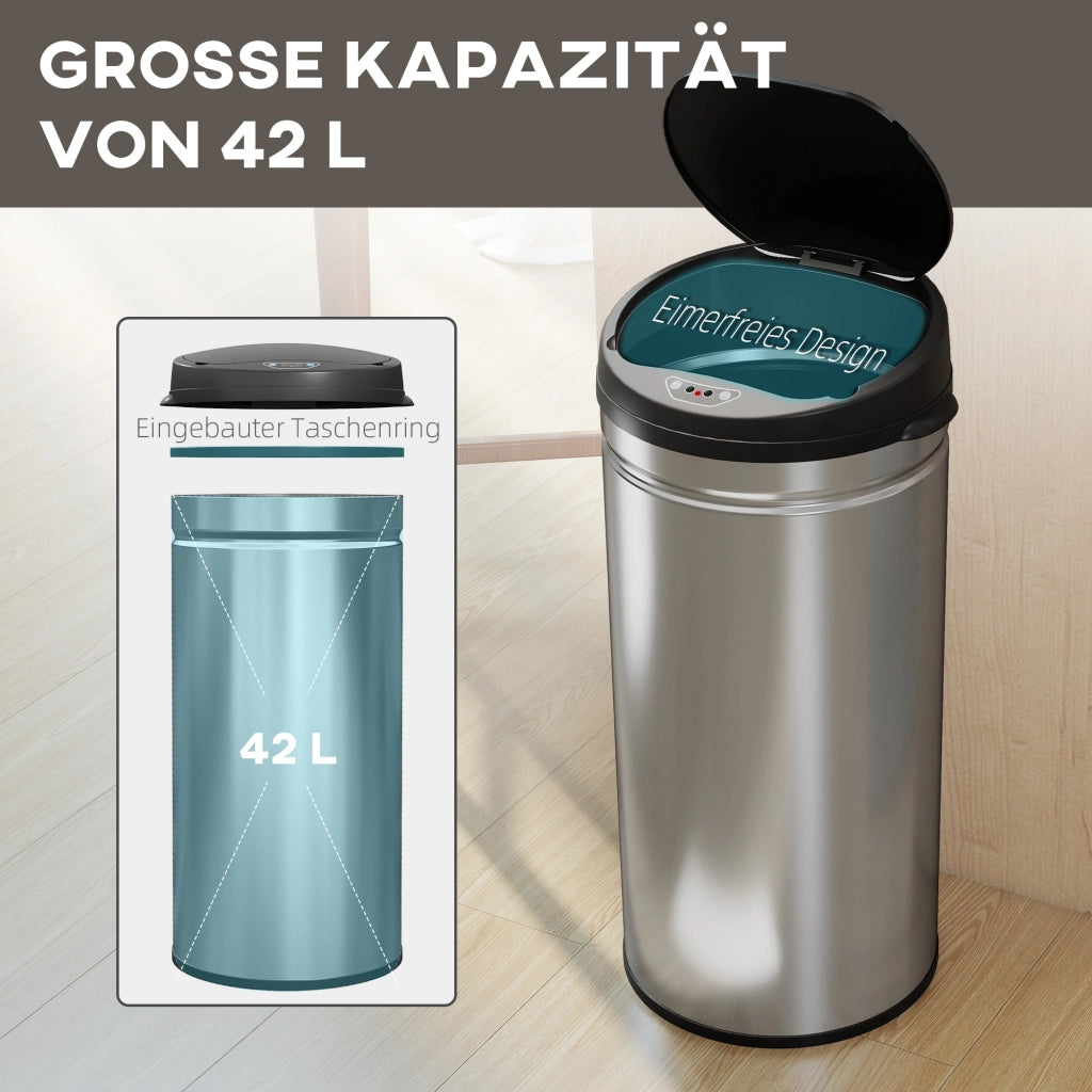 Pattumiera con sensore 42L ¨C Xylo ¨C acciaio inox chiusura soft-close